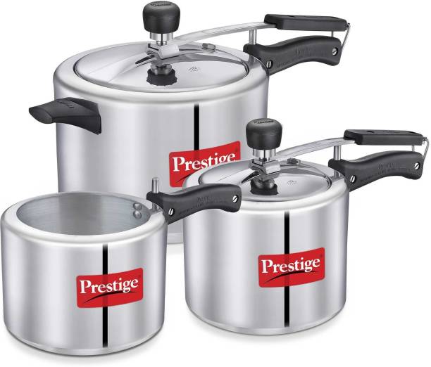 Prestige Nakshatra Combo pack of (3) 2 L, 3 L, 5 L Pressure Cooker