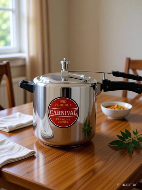 CARNIVAL Aluminium Regular Model Inner Lid Pressure Cooker Pure Virgin Aluminium 8 L Inner Lid Pressure Cooker