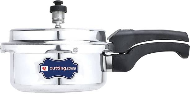 Cutting EDGE Induction Base Inner Lid Aluminium Pressure Cooker, Gas & Induction Compatible 2 L Inner Lid Induction Bottom Pressure Cooker