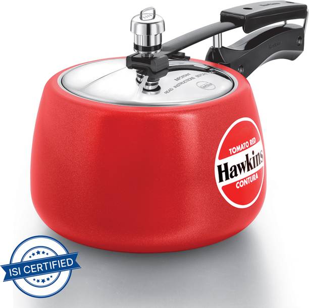 Hawkins Tomato Red Ceramic Coated Contura (CTR30) 3 L Pressure Cooker