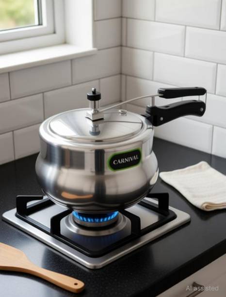 CARNIVAL Aluminium Handi Model Inner Lid Pressure Cooker 3.5 Ltr Pure Virgin Aluminium 3.5 L Inner Lid Pressure Cooker