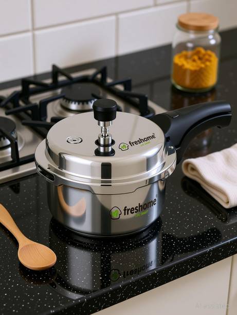 Freshome Freshome ISI Stainless Steel TEJAS Pressure Cooker Heavy Gauge Gas Stove 2 L Outer Lid Induction Bottom Pressure Cooker