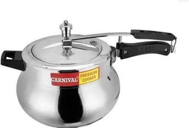 CARNIVAL Aluminium Handi Model Induction Based Inner Lid Pressure Cooker 5.5 L Inner Lid Induction Bottom Pressure Cooker
