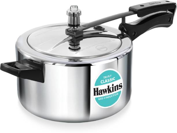 Hawkins Classic 4 Litre Pressure Cooker, Triply Stainle...