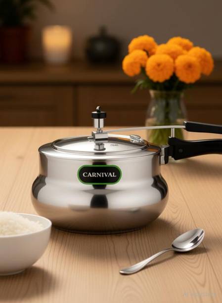 CARNIVAL Aluminium Handi Model Inner Lid Pressure Cooker Pure Virgin Aluminium 2.5 L Inner Lid Pressure Cooker