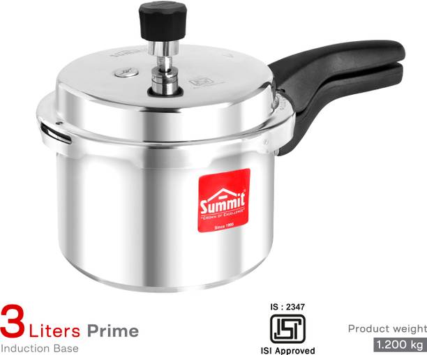 SUMMIT Outer Lid 3 Litres Induction Base Prime Aluminium 3 L Outer Lid Induction Bottom Pressure Cooker