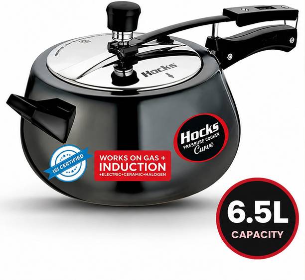 Hocks Black Curve 6.5 L Inner Lid Induction Bottom Pressure Cooker