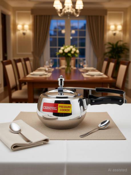 CARNIVAL Aluminium Elite Model Pressure Cooker 2 Ltr Pure Virgin Aluminium (Inner Lid) 2 L Inner Lid Induction Bottom Pressure Cooker