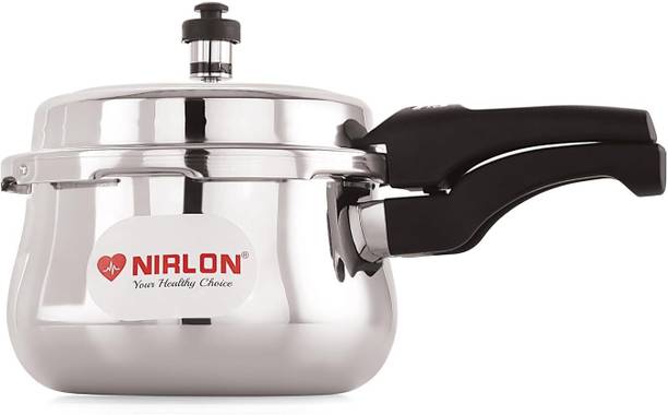 NIRLON Induction and Gas Stove Compatible Outer Lid Belly Triply Stainless Steel 1.5 L इंडक्शन बॉटम प्रेशर कुकर