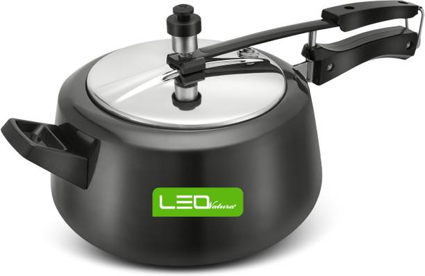 Leo Natura HANDI Cooker Hard Anodized Body Stainless Steel Inner Lid 5 L Inner Lid Induction Bottom Pressure Cooker