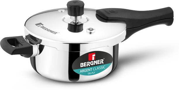 BERGNER Argent Classic Pressure Pan 3.5L Triply 3.5 L Outer Lid Induction Bottom Pressure Pan