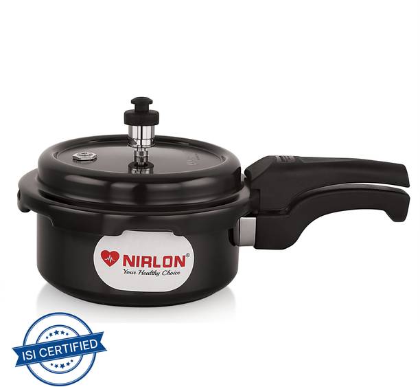 NIRLON Classic Induction Compatible Hard Anodised Outer Lid Aluminium Pressure Cooker 2 L Outer Lid Induction Bottom Pressure Cooker