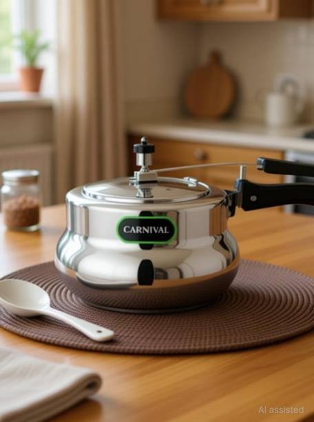 CARNIVAL Aluminium Handi Model Inner Lid Pressure Cooker Pure Virgin Aluminium 1.5 L Inner Lid Pressure Cooker