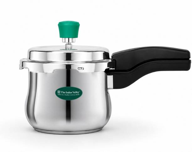 The Indus Valley Stainless Steel Pressure Cooker Handi 1.5 L Outer Lid Induction Bottom Pressure Cooker