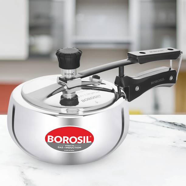 BOROSIL Pronto Triply 1.5L Pressure Cooker, Gas & Induction Campatible, 5 Years Warranty 1.5 L Inner Lid Induction Bottom Pressure Cooker