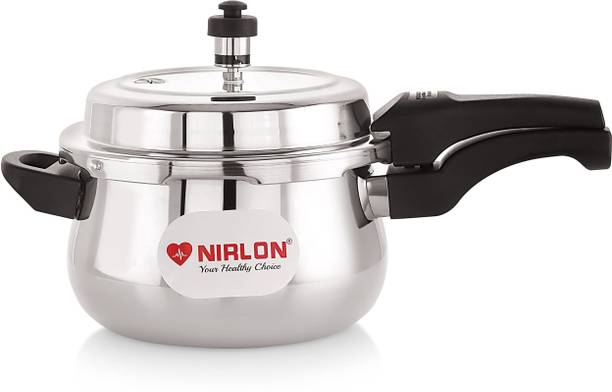 NIRLON Induction Outer Lid Belly Triply Stainless Steel Pressure Cooker, 5 L 5 L Outer Lid Induction Bottom Pressure Cooker