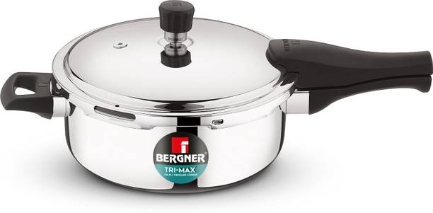BERGNER Triply Stainless Steel 3 L Outer Lid Induction Bottom Pressure Pan