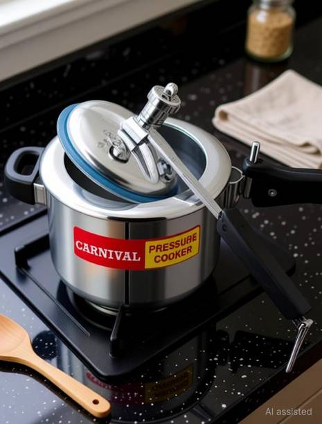 CARNIVAL Aluminium Regular Model Induction Based Pressure Cooker Pure Virgin Aluminium 2 L Inner Lid Induction Bottom Pressure Cooker