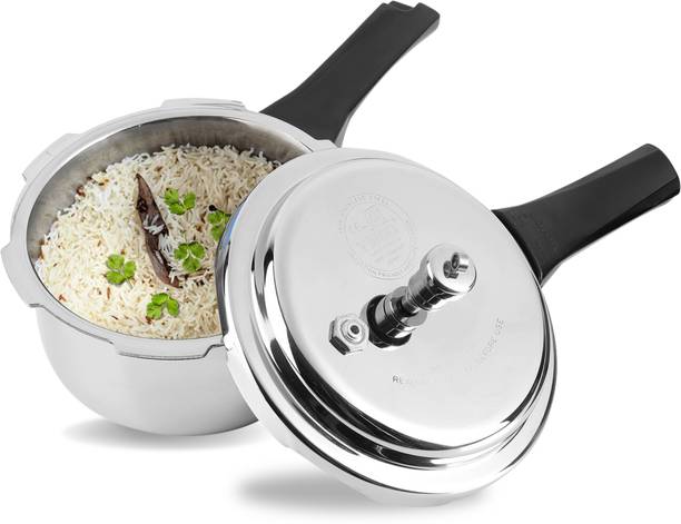 VINOD Platinum Triply Stainless Steel Outer Lid Pressure Cooker 7 L Outer Lid Induction Bottom Pressure Cooker