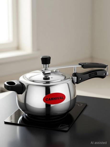 CARNIVAL Aluminium Elite Model 3.5 Ltr Induction Based Inner Lid Pressure Cooke 3.5 L Inner Lid Induction Bottom Pressure Cooker