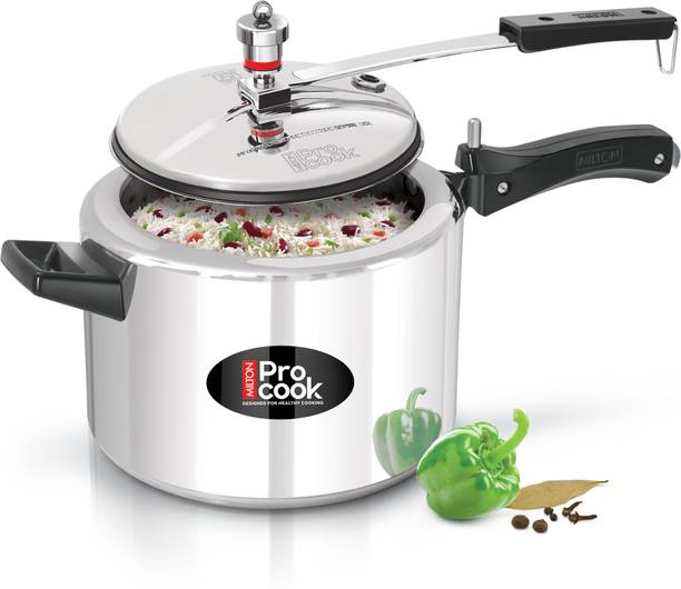 MILTON Pro Cook Aluminium Non Induction Pressure Cooker With Inner Lid 6.5 L Inner Lid Pressure Cooker