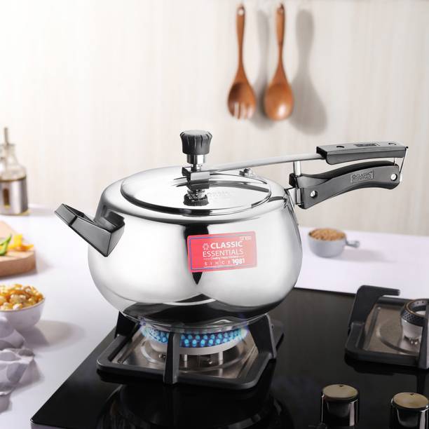 Classic Essentials Prochef Concave Stainless Steel Cooker | ISI Certified 5 L Inner Lid Induction Bottom Pressure Cooker