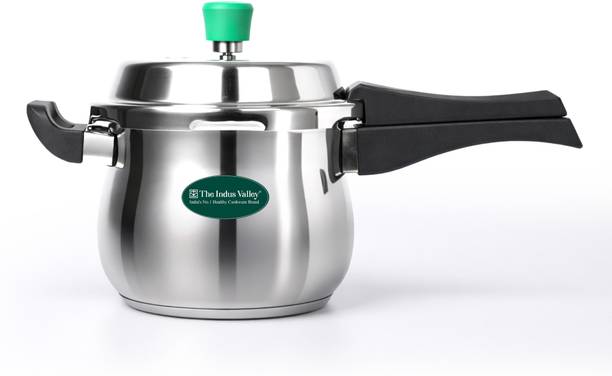 The Indus Valley Stainless Steel Outer Lid Handi Pressure Cooker 3.5 L Outer Lid Induction Bottom Pressure Cooker