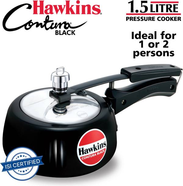 Hawkins Contura Black (CB15) 1.5 L Inner Lid Pressure Cooker