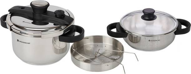 WONDERCHEF Easy Lock 3, 5 Outer Lid Induction Bottom Pressure Cooker