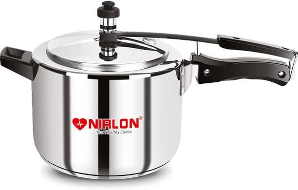 NIRLON NIRLON Classic Induction Friendly Stainless Steel Pressure Cooker, 5 Liters 5 L इंडक्शन बॉटम प्रेशर कुकर