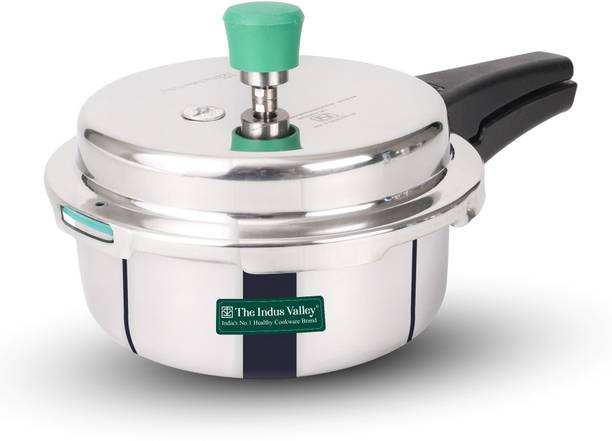 The Indus Valley Triply Stainless Steel Outer Lid Pressure Cooker 2 L Outer Lid Induction Bottom Pressure Cooker