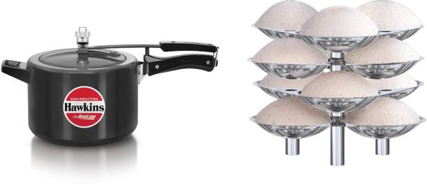 Hawkins Hawkins Instaa Induction 5 Litre Cooker With Idli Stand Combo 5 L Inner Lid Induction Bottom Pressure Cooker