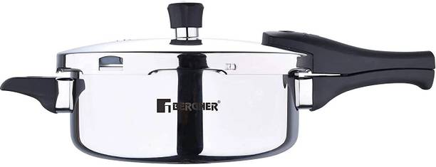 BERGNER Argent Elements Triply Stainless Steel Outer Lid Pressure Pan | 3.5 L Outer Lid Induction Bottom Pressure Cooker