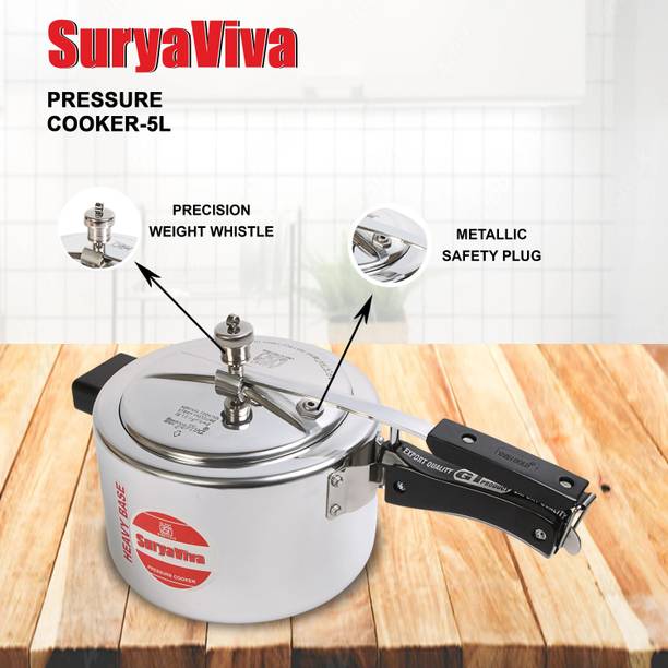 SURYAVIVA Pressure cooker 5 Ltr. Regular Pressure Cooker(inner lid) 5 L Inner Lid Pressure Cooker