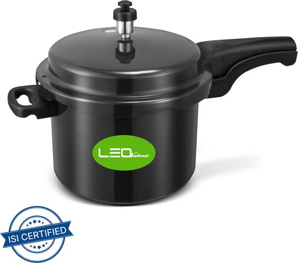 Leo Natura Outer Lid Black Cooker 5 L Outer Lid Induction Bottom Pressure Cooker & Pressure Pan