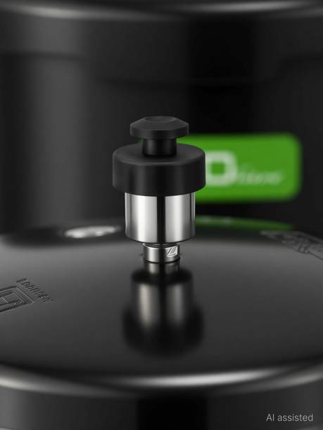 Leo Natura Black Compact 2 L Outer Lid Induction Bottom Pressure Cooker & Pressure Pan
