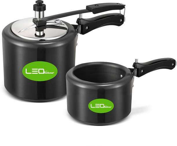 Leo Natura Inner Lid Cooker Combo Pack 2L, 3 L Inner Lid Induction Bottom Pressure Cooker