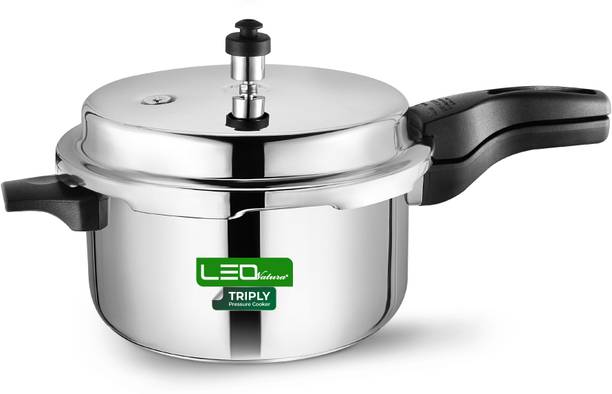 Leo Natura Triply Gas & Induction Stove Compatible Stainless Steel Cooker 5 L Outer Lid Induction Bottom Pressure Cooker & Pressure Pan