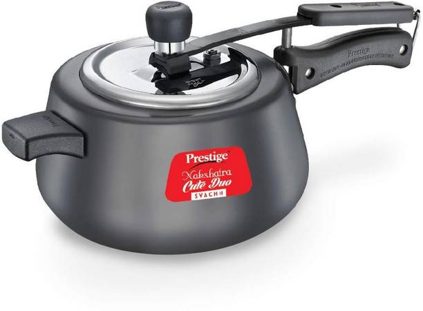 Prestige Nakshatra Cute Duo Svachh Spillage Control Deep Lid|Metallic Safety Plug 5 L Inner Lid Pressure Cooker