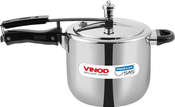 VINOD Platinum Straight Triply Stainless Steel Inner Lid 5 L Inner Lid Induction Bottom Pressure Cooker