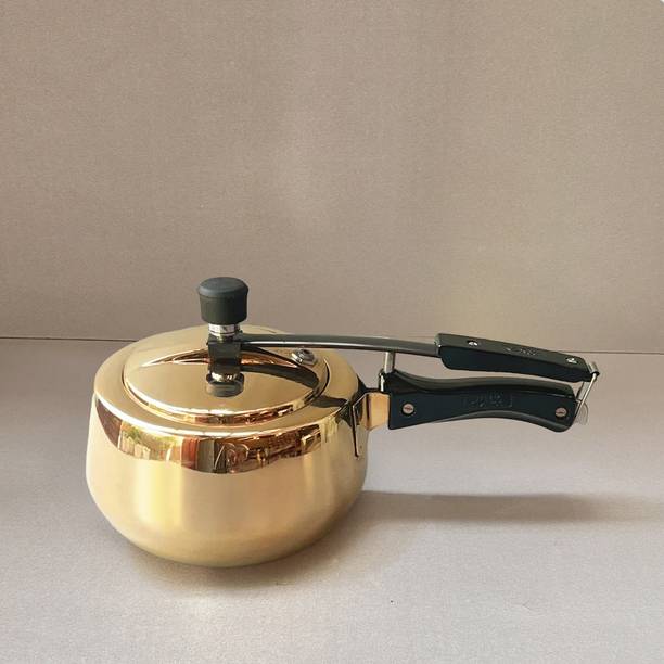Shuddh Dhaatu 5 litre Brass Cooker 5 L Inner Lid Induction Bottom Pressure Cooker