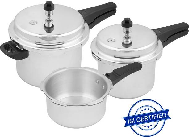 Kreme Special Premium Combo 2 L, 3 L, 5 L Outer Lid Induction Bottom Pressure Cooker
