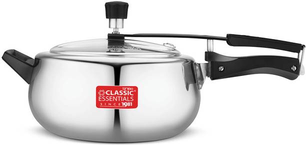 Classic Essentials Triply Concave Inner Lid Pressure Cooker 3 L | ISI-Certified 3 L Inner Lid Induction Bottom Pressure Cooker
