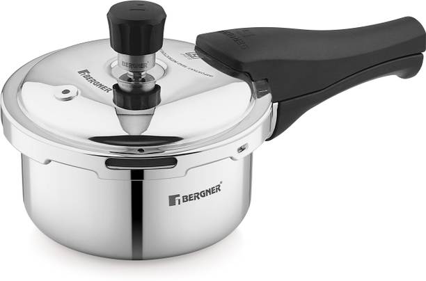 BERGNER Tri-Max Junior TriPly Stainless Steel Outer Lid Mini Cooker | 1 L Outer Lid Induction Bottom Pressure Cooker