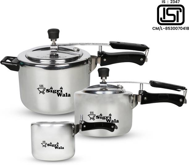 SigriWala Cooker 2, 3 & 5 Ltr Combo 3 L, 5 L, 2 L Pressure Cooker