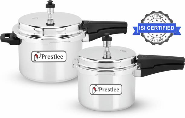 Prestlee DELUXE 5, 3 Liter Aluminium Outerlid Pressure Cooker Combo 5 L, 3 L Outer Lid Pressure Cooker