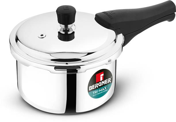 BERGNER Trimax Triply Stainless Steel Outer Lid 2 L Outer Lid Induction Bottom Pressure Cooker