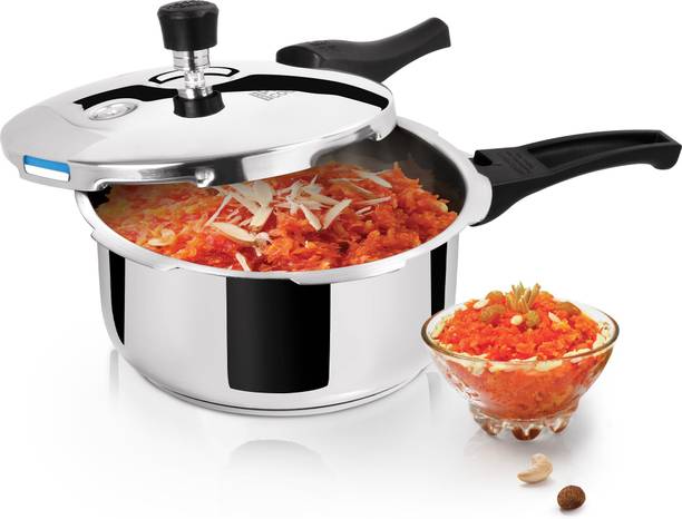 MILTON Pro Cook Sandwich Bottom Stainless Steel Pressure Cooker with Outer Lid, 2 L Outer Lid Induction Bottom Pressure Cooker