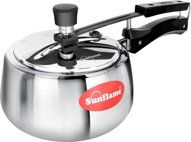 Sunflame Triply Pressure Cooker 3 Litres Stainless Steel | Inner Lid | 5 Years Warranty | 3 L Inner Lid Induction Bottom Pressure Cooker