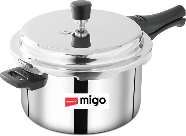 IMPEX Triply Stainless Steel Pressure Cooker 3 Litres With Outer Lid | ISI Certified | 3 L Outer Lid Induction Bottom Pressure Cooker